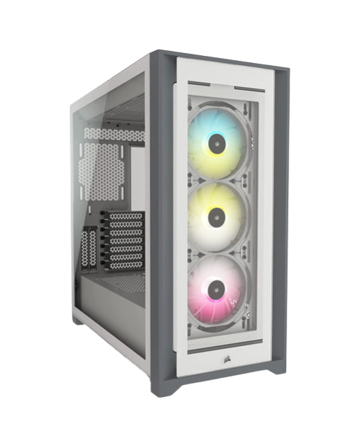 Corsair ICUE 5000X RGB Tempered Glass Mid-Tower ATX Case – White